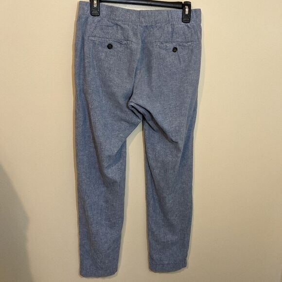 BONOBOS Heather Blue Linen Blend High Rise Tapered Leg Pants XS - Picture 2 of 10